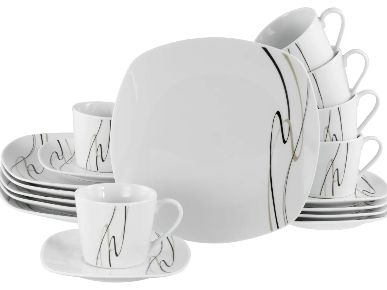 Amelie - Kaffeeservice 18-tlg - Weiss