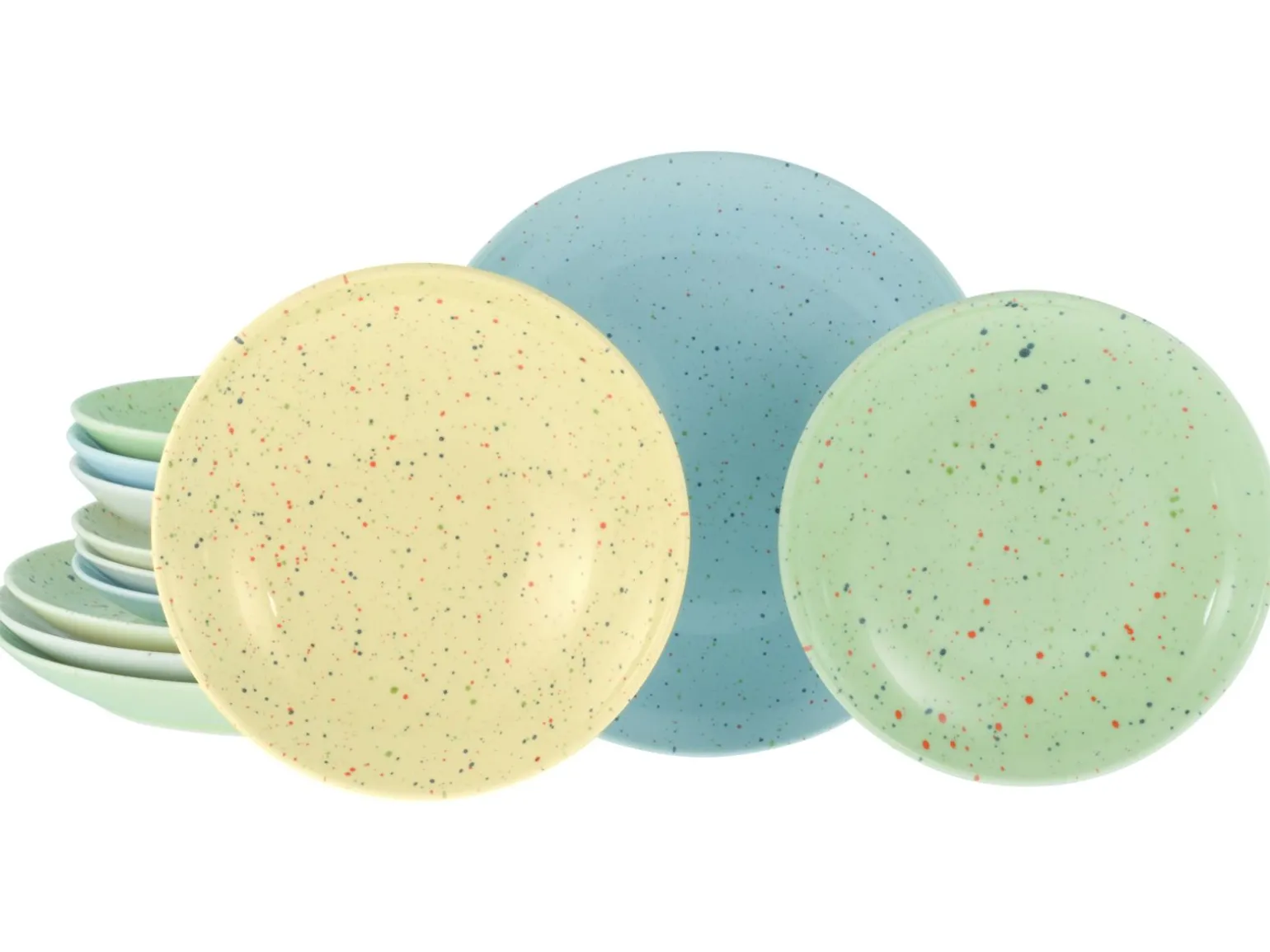 Confetti - Tellerset 12-tlg - Hellblau