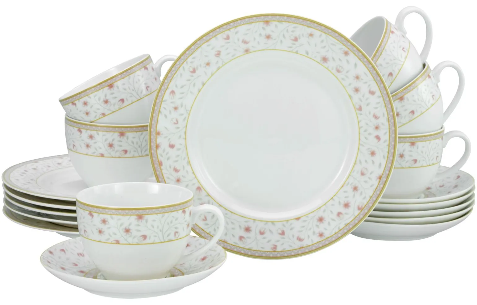 Emilia - Kaffeeservice 18-tlg - Creme weiss