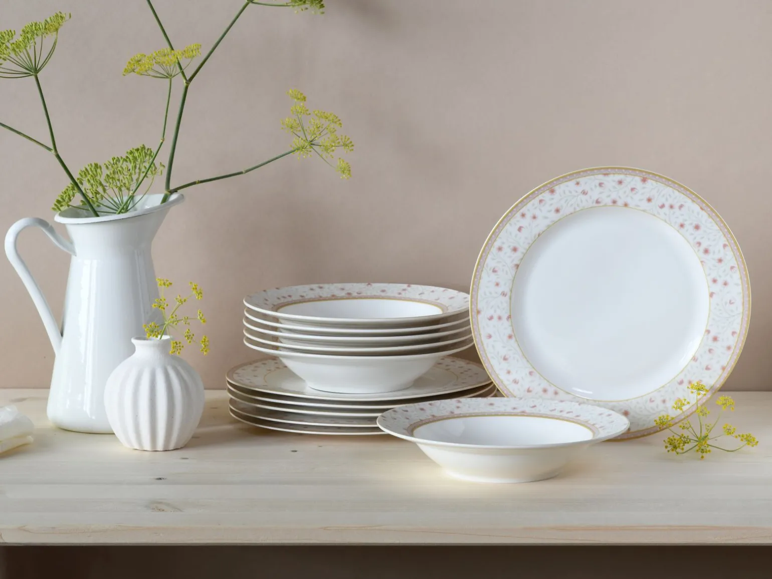 Emilia - Tafelservice 12-tlg - Creme weiss