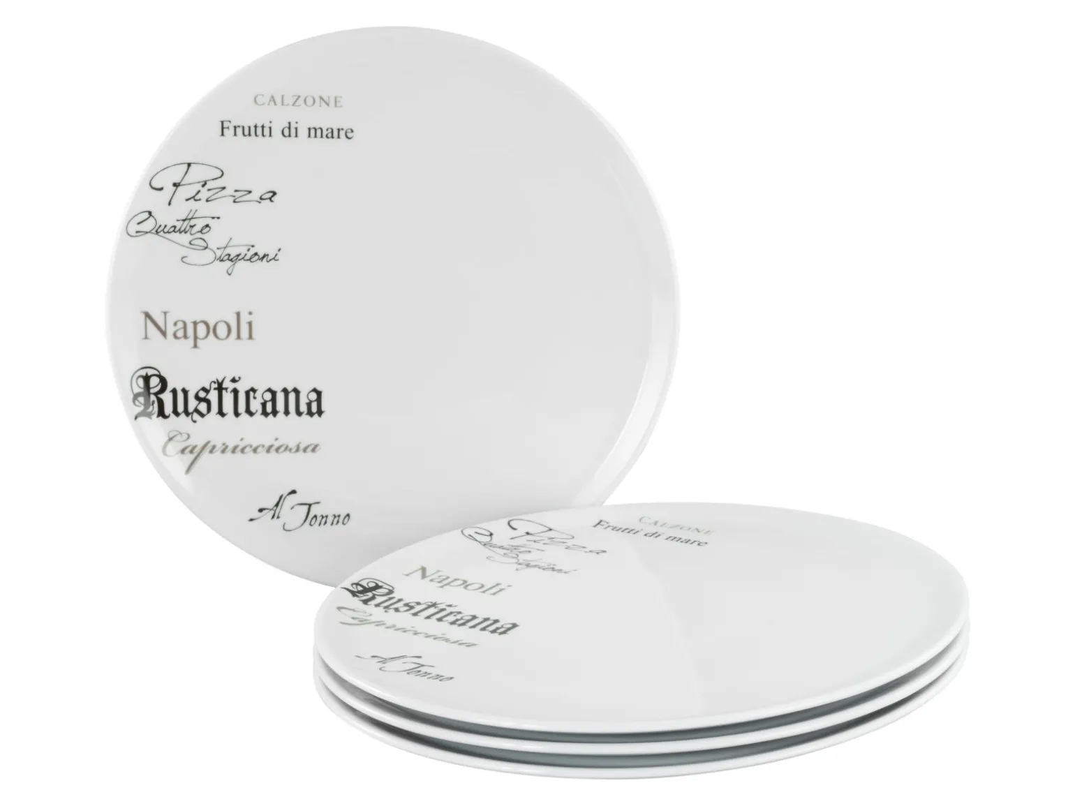 Europa - Pizzateller 4-tlg - Weiss
