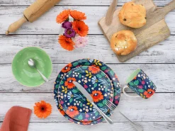 Folklore - Tellerset 12-tlg - Blau