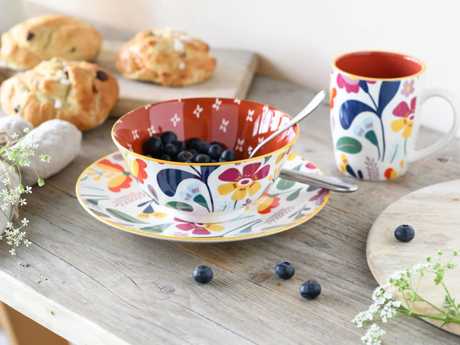 Folklore - Tellerset 12-tlg - Blau