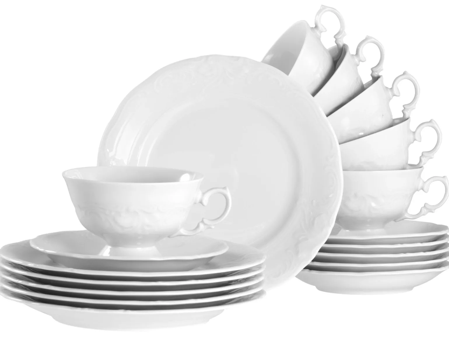 Frederike - Kaffeeservice 18-tlg - Weiss