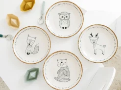 Freunde des Waldes - Tellerset 4-tlg - Bunt
