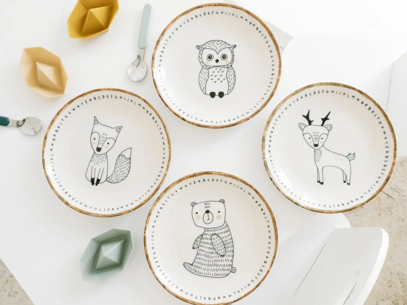 Freunde des Waldes - Tellerset 4-tlg - Bunt