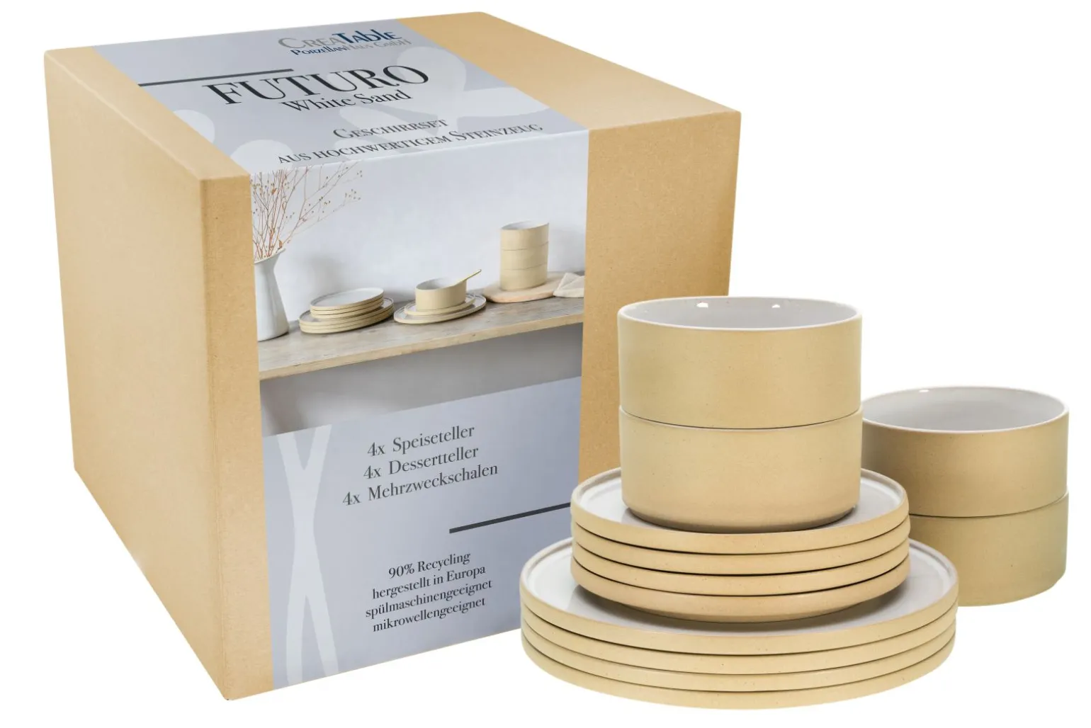 Futuro - Tellerset 12-tlg - Sand