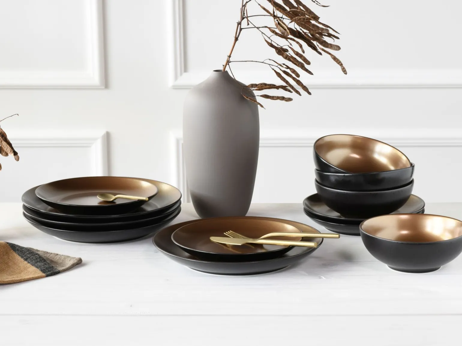 Glamour - Tellerset 12-tlg - gold