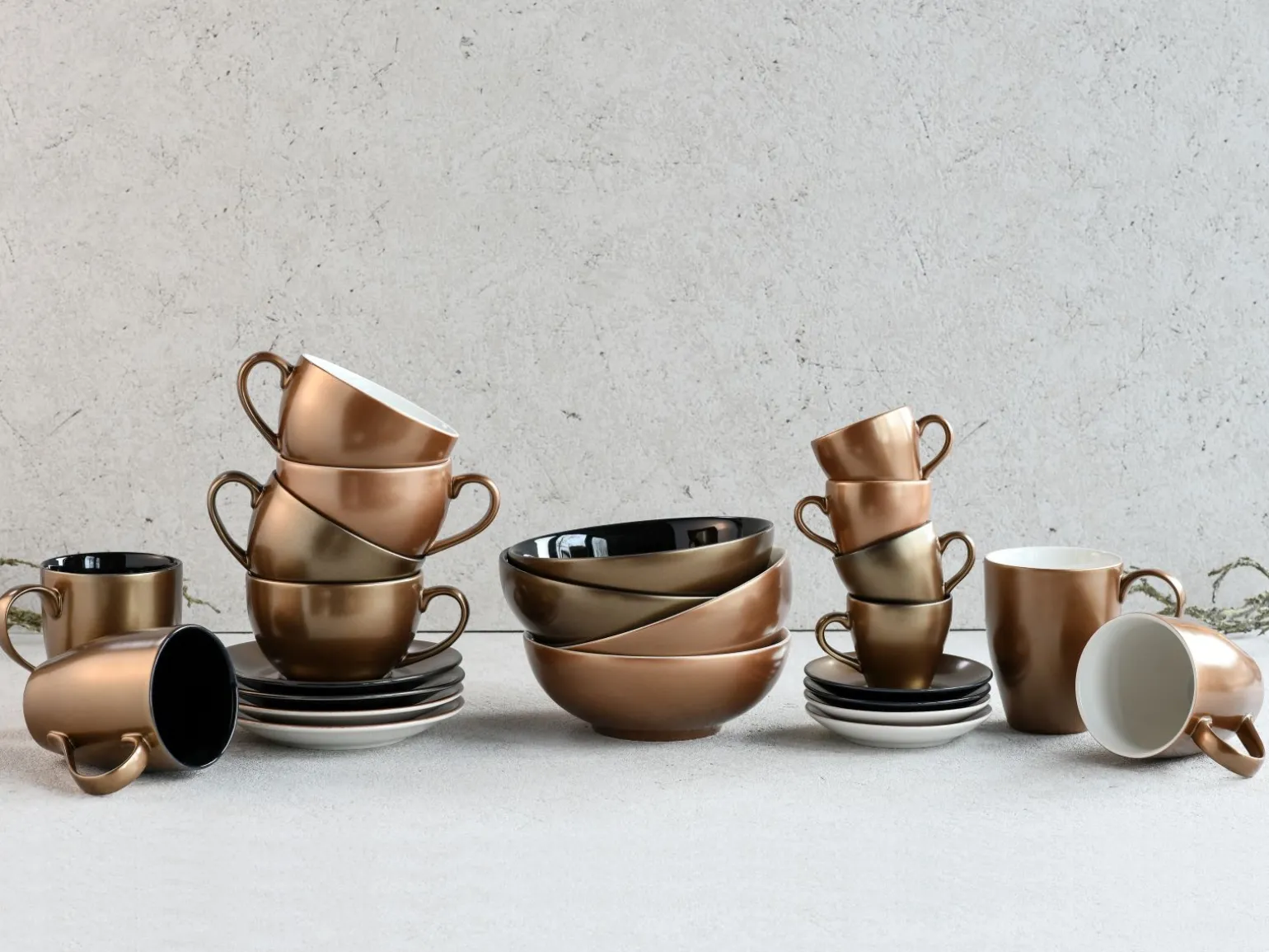 Golden Days - Cappuccinoset 4-tlg - Weiss