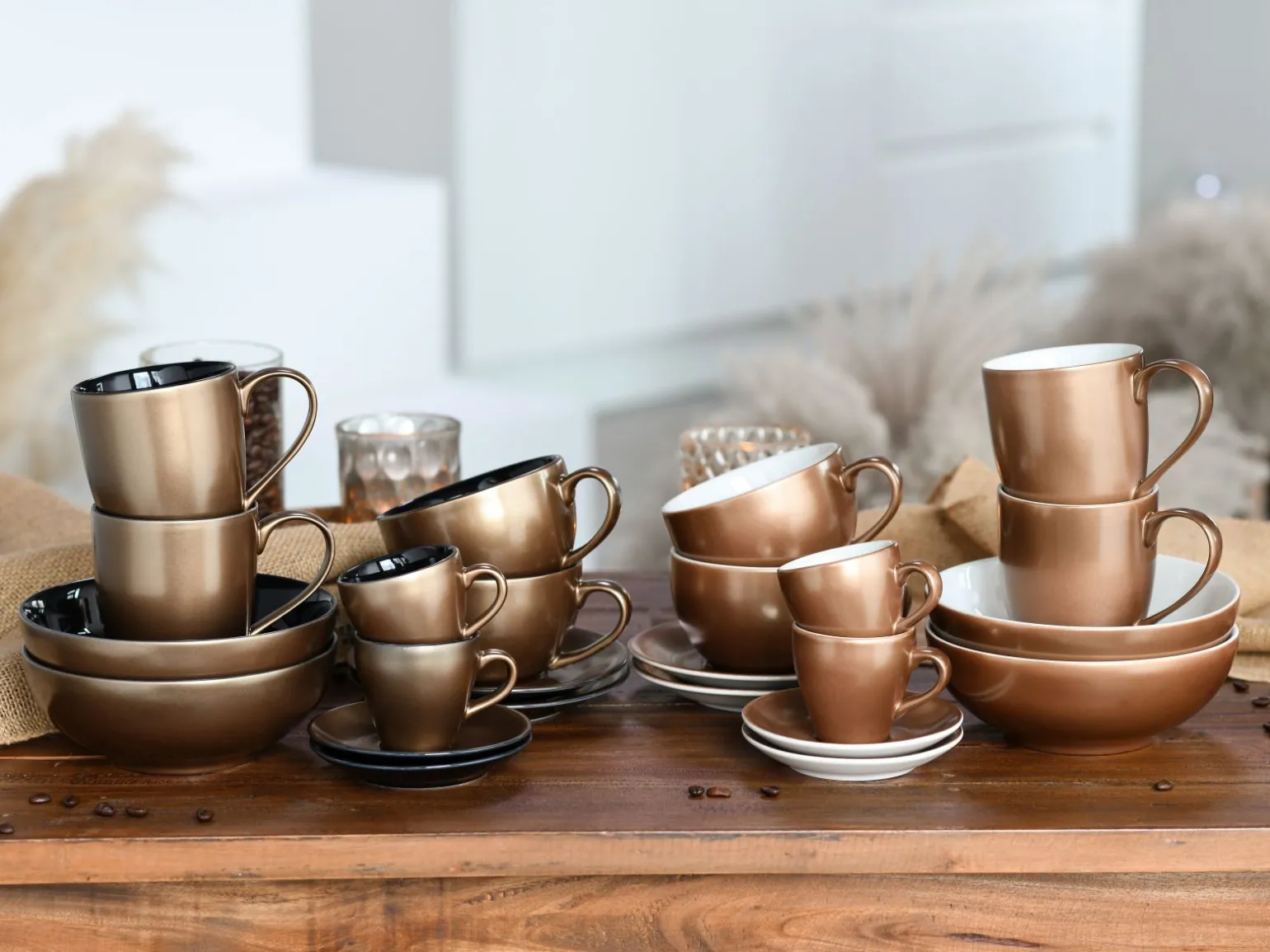 Golden Days - Kaffeebecher 2-tlg - Weiss