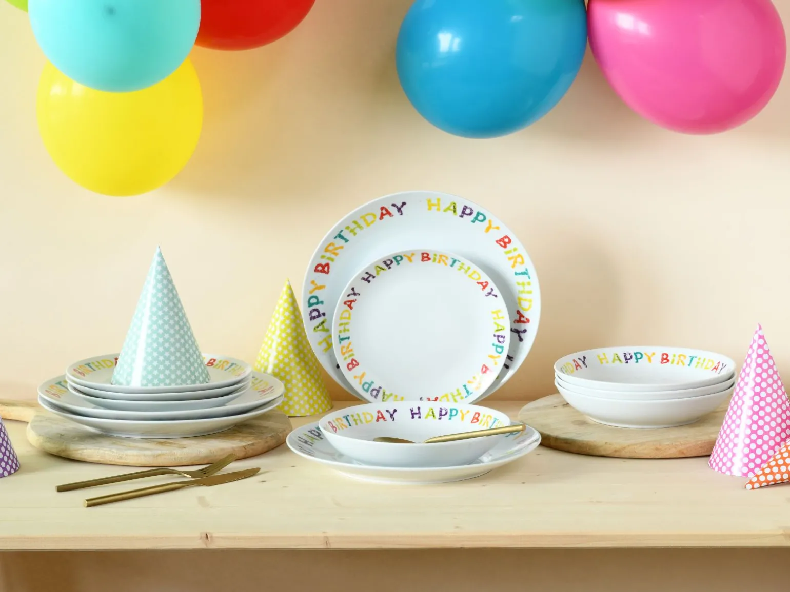 Happy Birthday - Tellerset 12-tlg - Happy Birthday