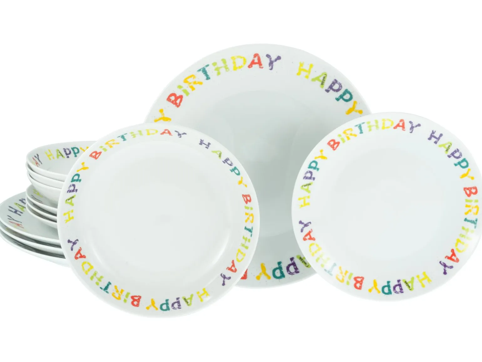 Happy Birthday - Tellerset 12-tlg - Happy Birthday