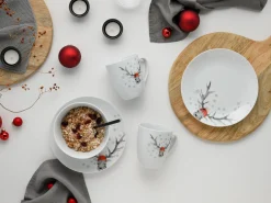 Hirsch - Frühstücksset 18-tlg - Weiss