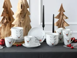 Hirsch - Frühstücksset 18-tlg - Weiss