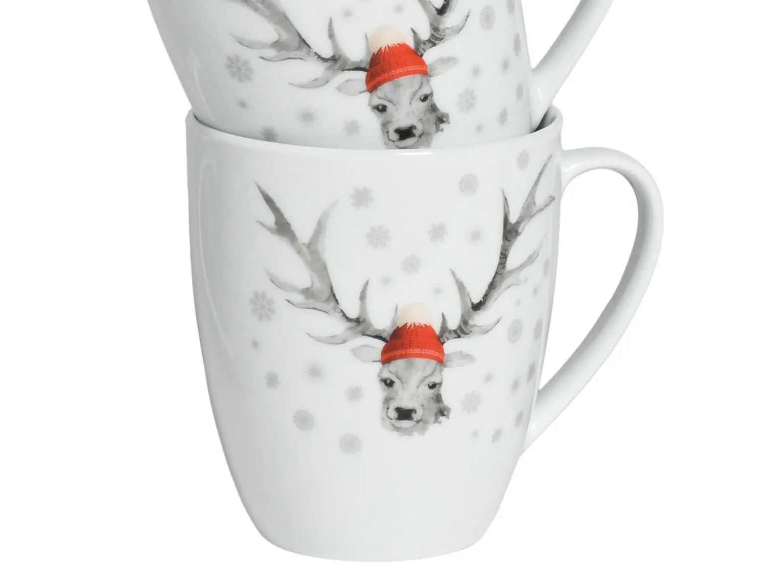 Hirsch - Kaffeebecher 6-tlg - Weiss