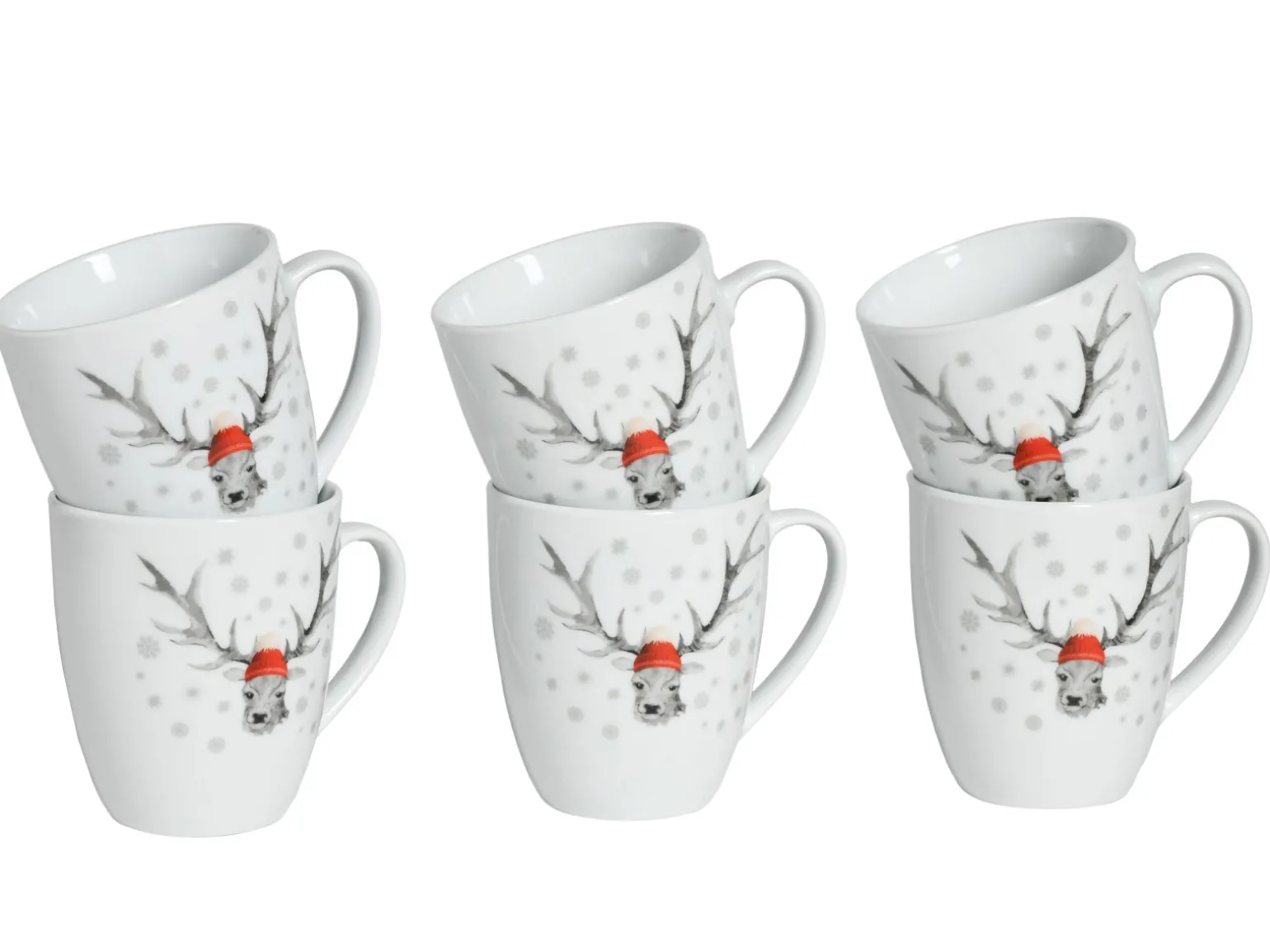 Hirsch - Kaffeebecher 6-tlg - Weiss