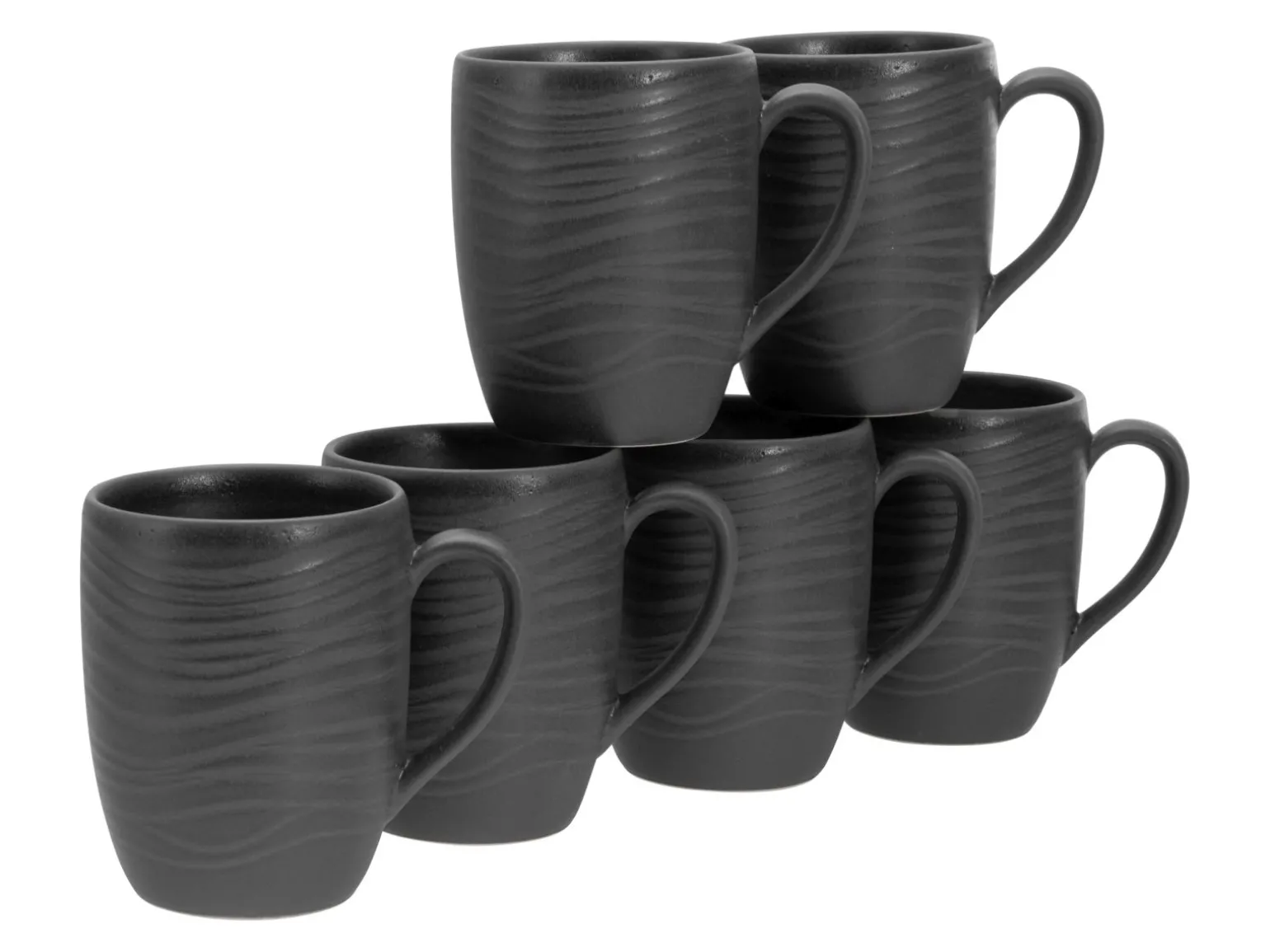 Lava Stone - Kaffeebecher 6-tlg - Schwarz