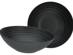 Lava Stone - Salatschüssel 2-tlg - Schwarz