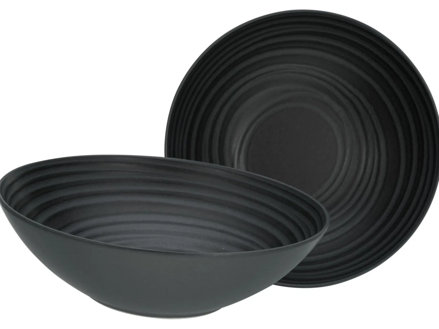 Lava Stone - Salatschüssel 2-tlg - Schwarz
