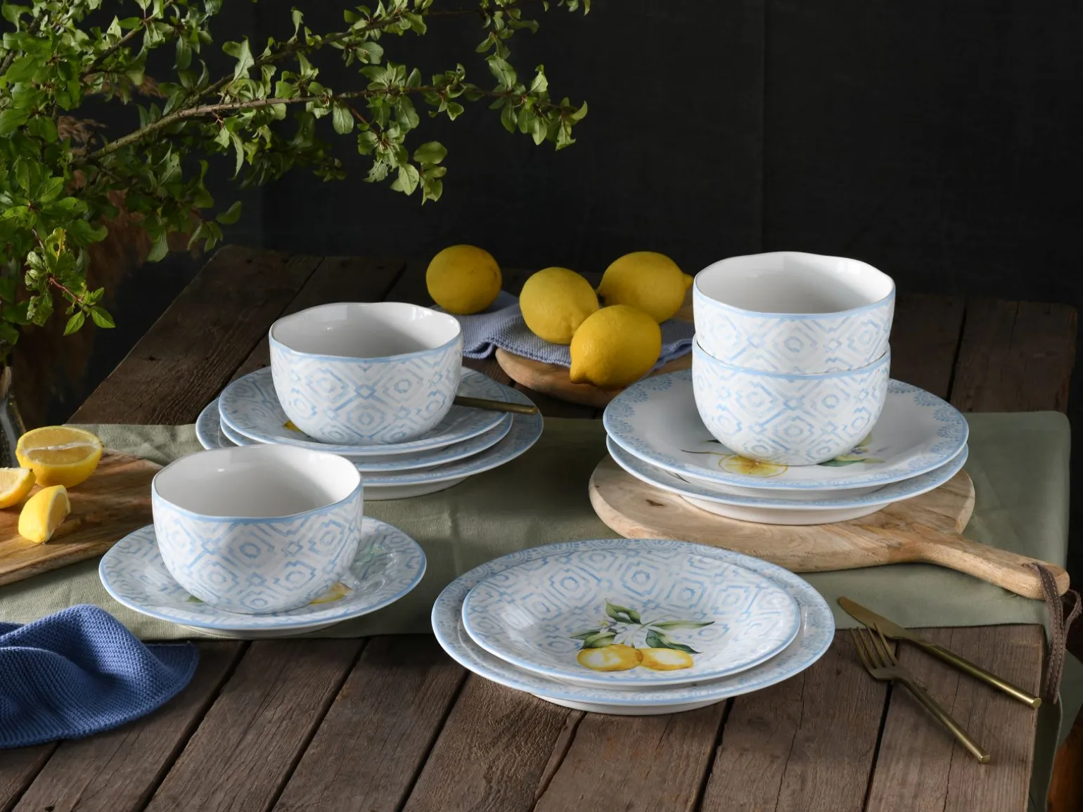 Lemoncello - Tellerset 12-tlg - bunt