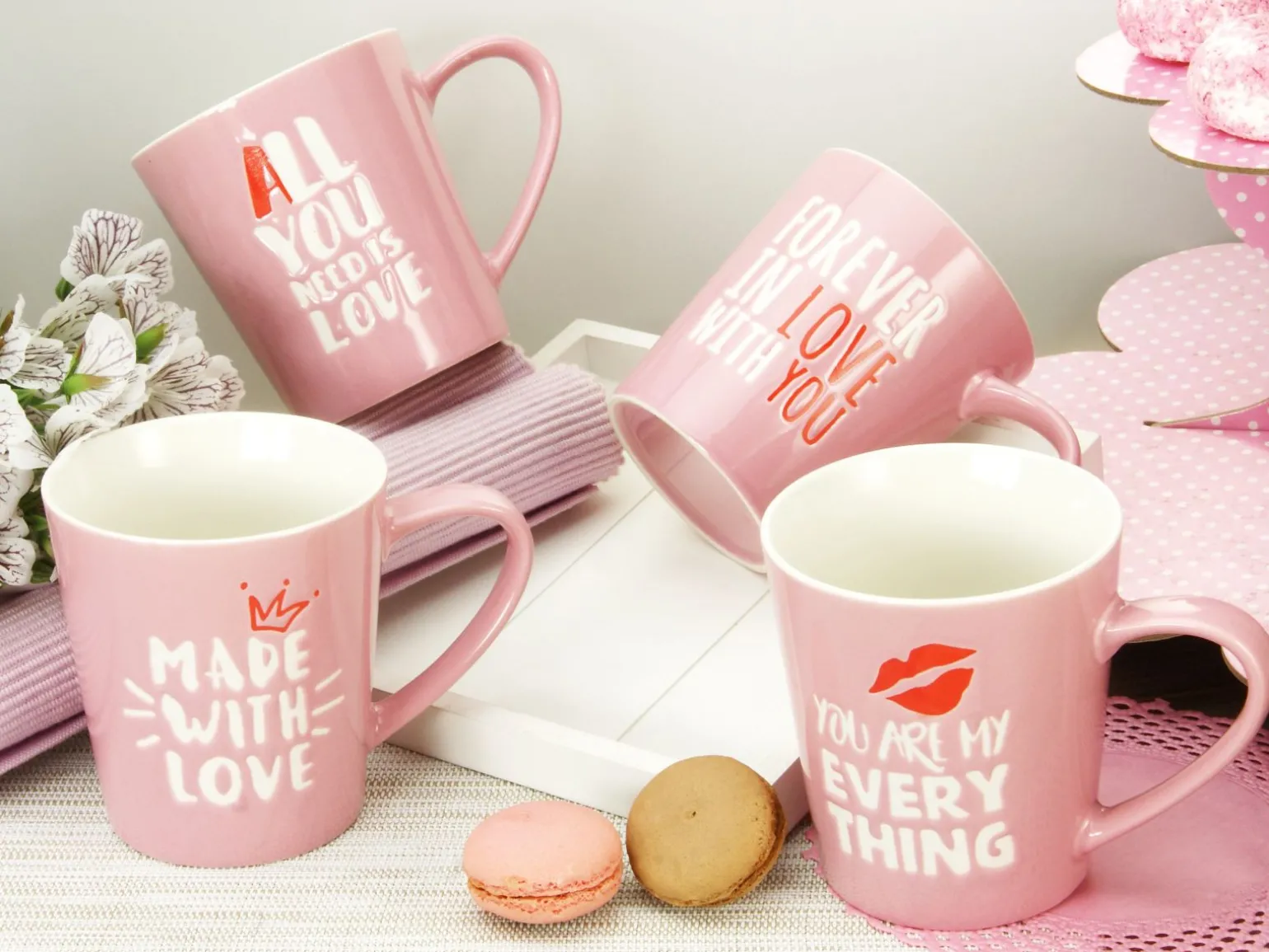 Love Collection - Kaffeebecher 4-tlg - rosa