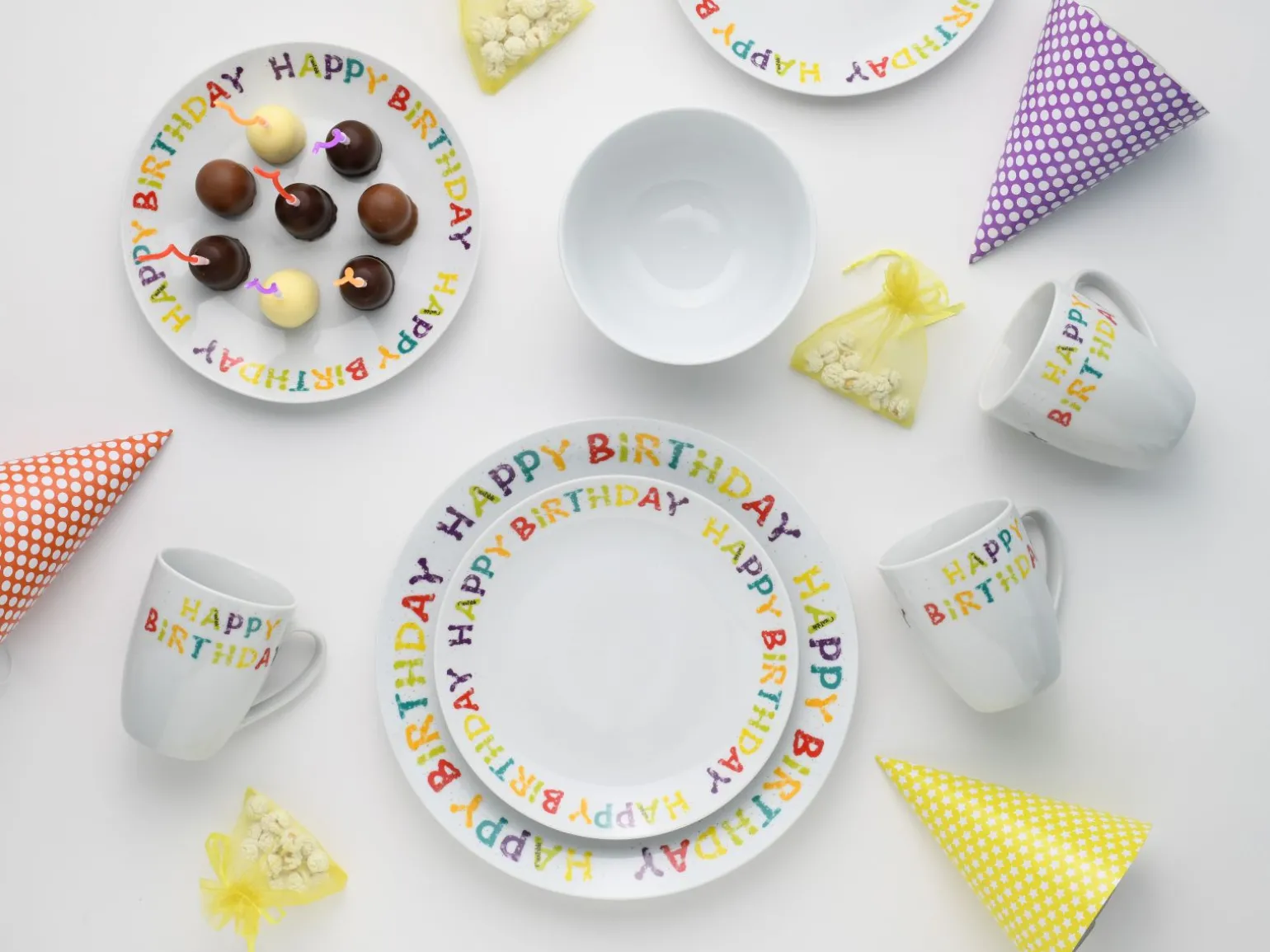 Luna Black Line - Kombiservice 16-tlg, Luna - Kombiservice 16-tlg, Happy Birthday - Kombiservice 16-tlg - Happy Birthday