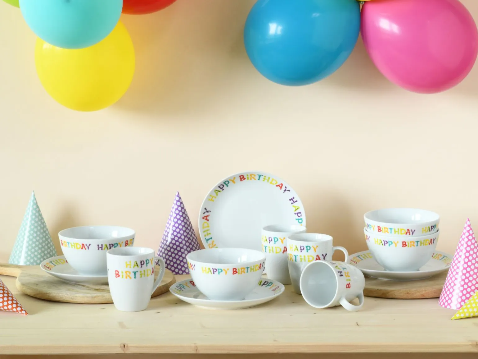 Luna - Brunch Set 12-tlg, Happy Birthday - Frühstücksset 12-tlg - Happy Birthday