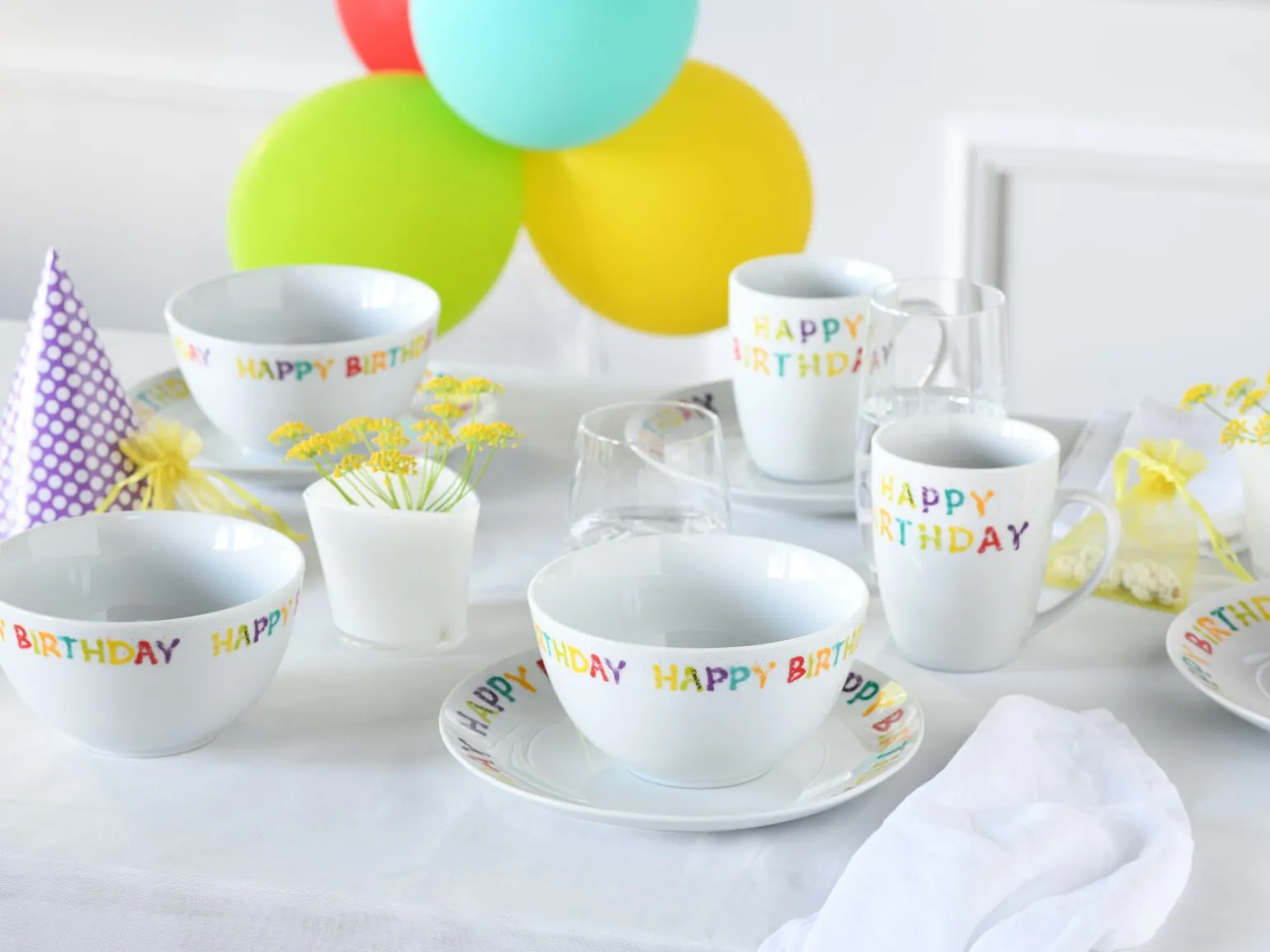 Luna - Brunch Set 12-tlg, Happy Birthday - Frühstücksset 12-tlg - Happy Birthday