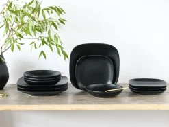 Magic Black Square - Tellerset 12-tlg - Schwarz