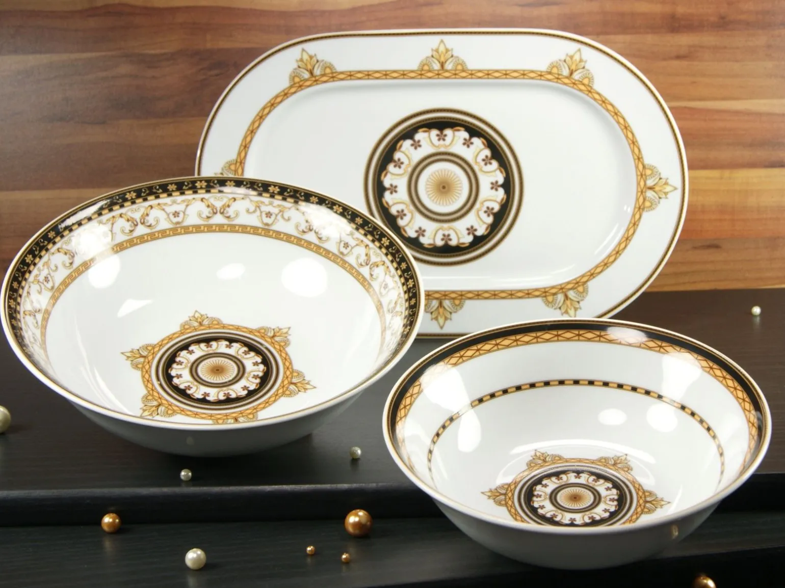 Majestosa - Servier-Set-3tlg - Schwarz