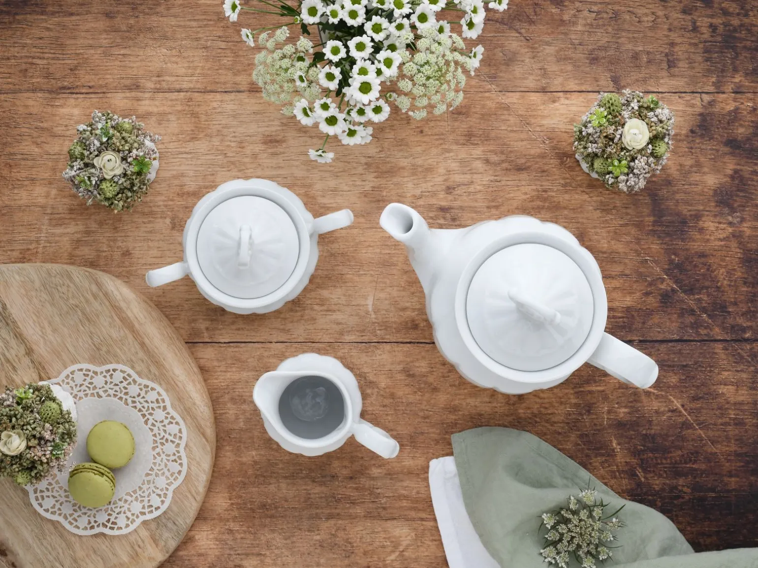 Maria Theresia - Kaffeegarnitur 3-tlg - Weiss