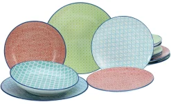 Mediterran - Tellerset 12-tlg - Bunt