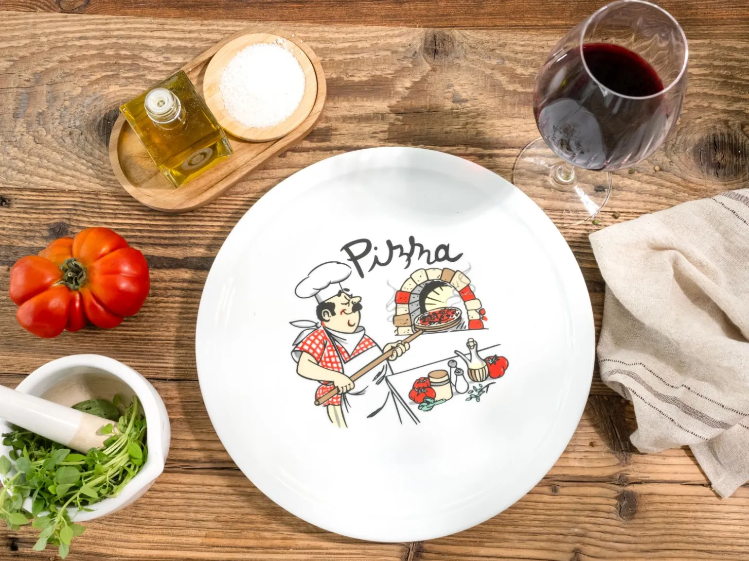 Milano - Pizzateller 4-tlg - Pizzabäcker