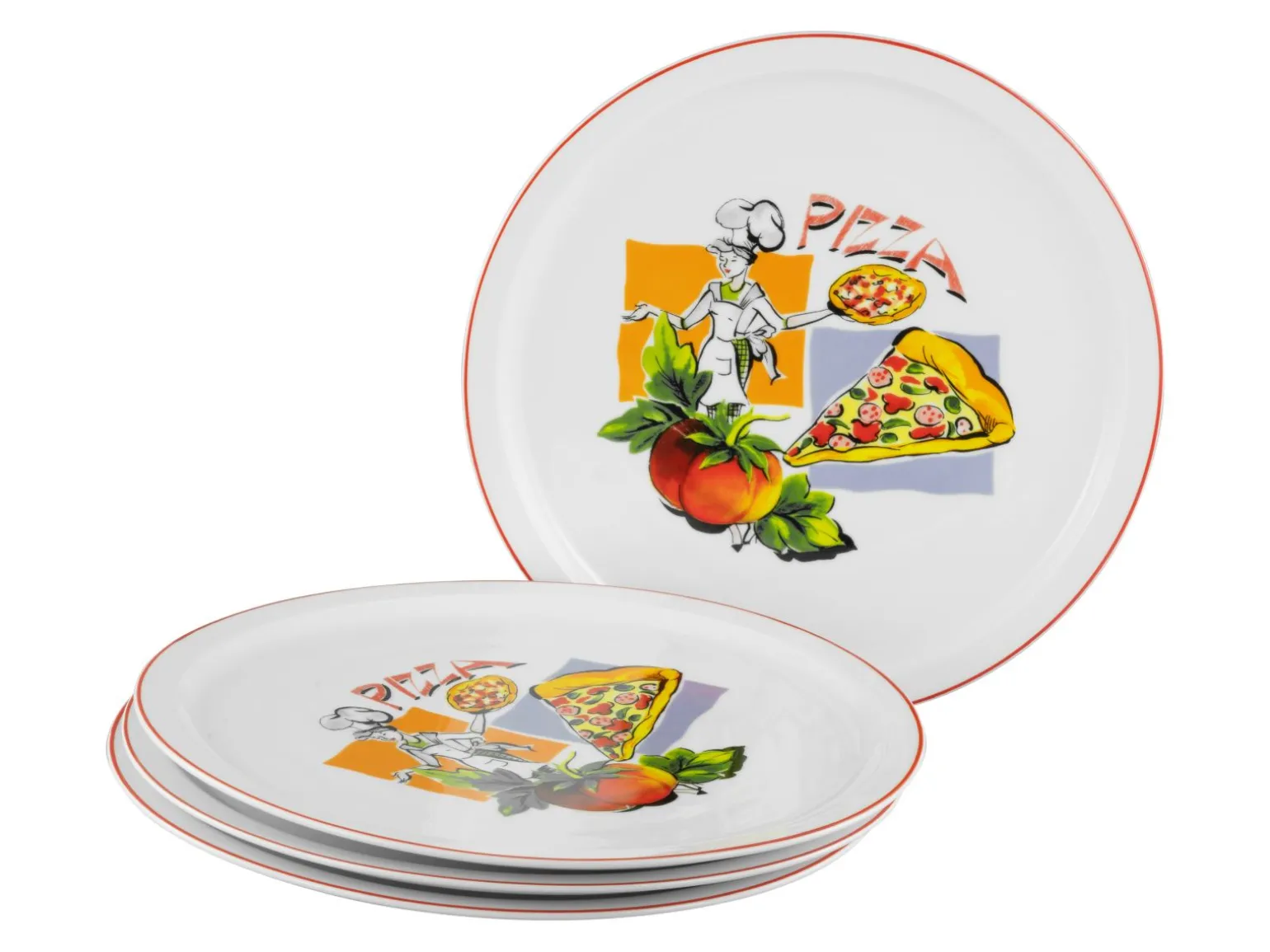 Milano - Pizzateller 4-tlg - Pizzabäcker