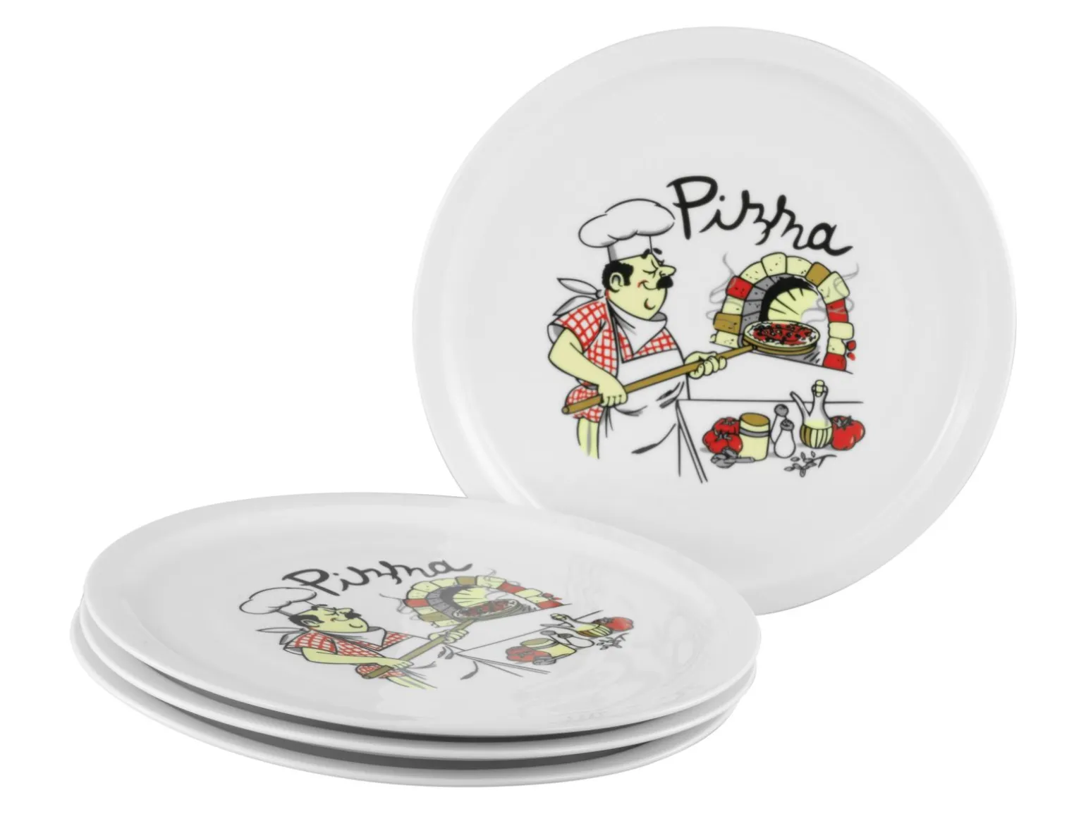 Milano - Pizzateller 4-tlg - Pizzabäcker
