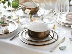 Modern Industrial - Tellerset 12-tlg - Weiss - Gold