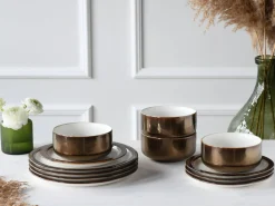 Modern Industrial - Tellerset 12-tlg - Weiss - Gold