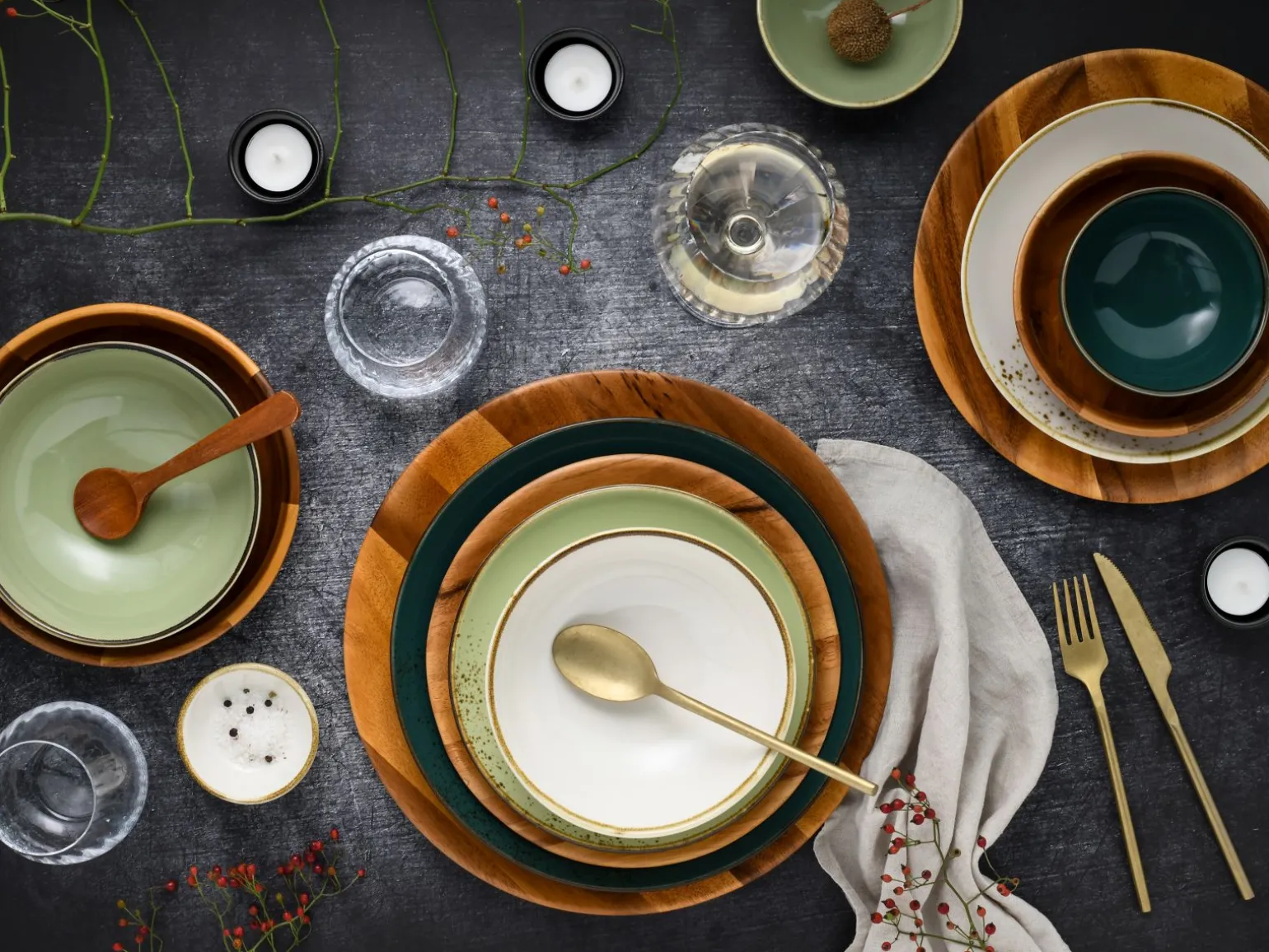 Nature Collection - Tellerset 6-tlg - Akazienholz