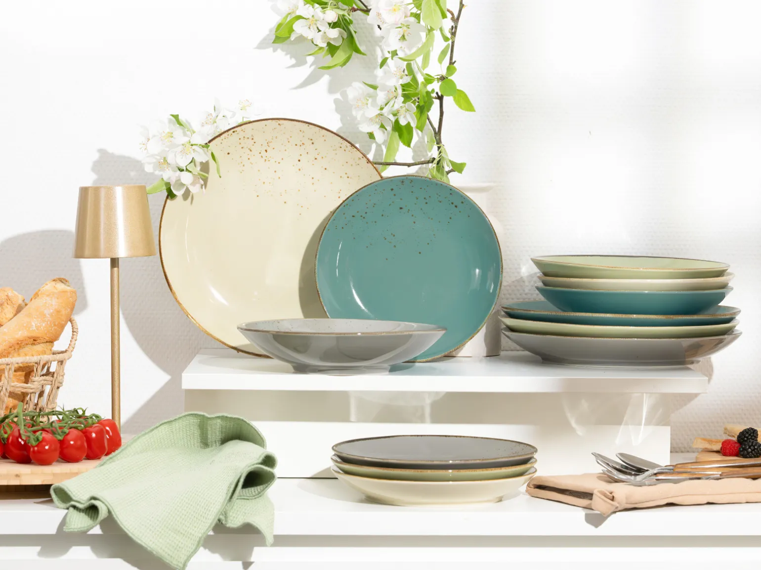 Nature Collection - Tellerset 12-tlg - bunt
