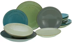 Nature Collection - Tellerset 12-tlg - bunt