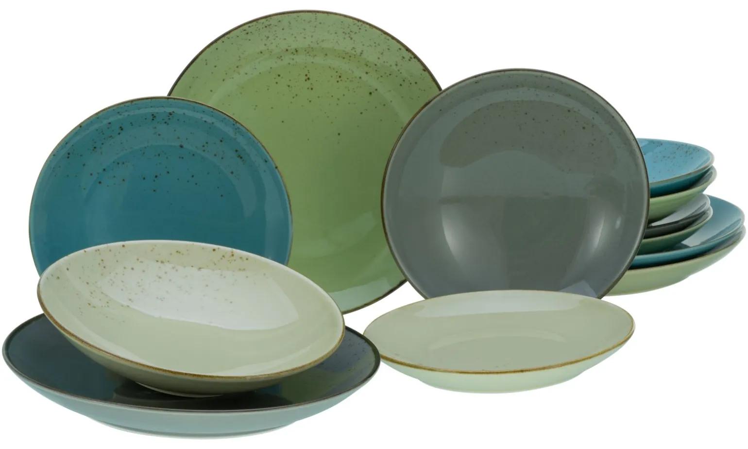 Nature Collection - Tellerset 12-tlg - bunt
