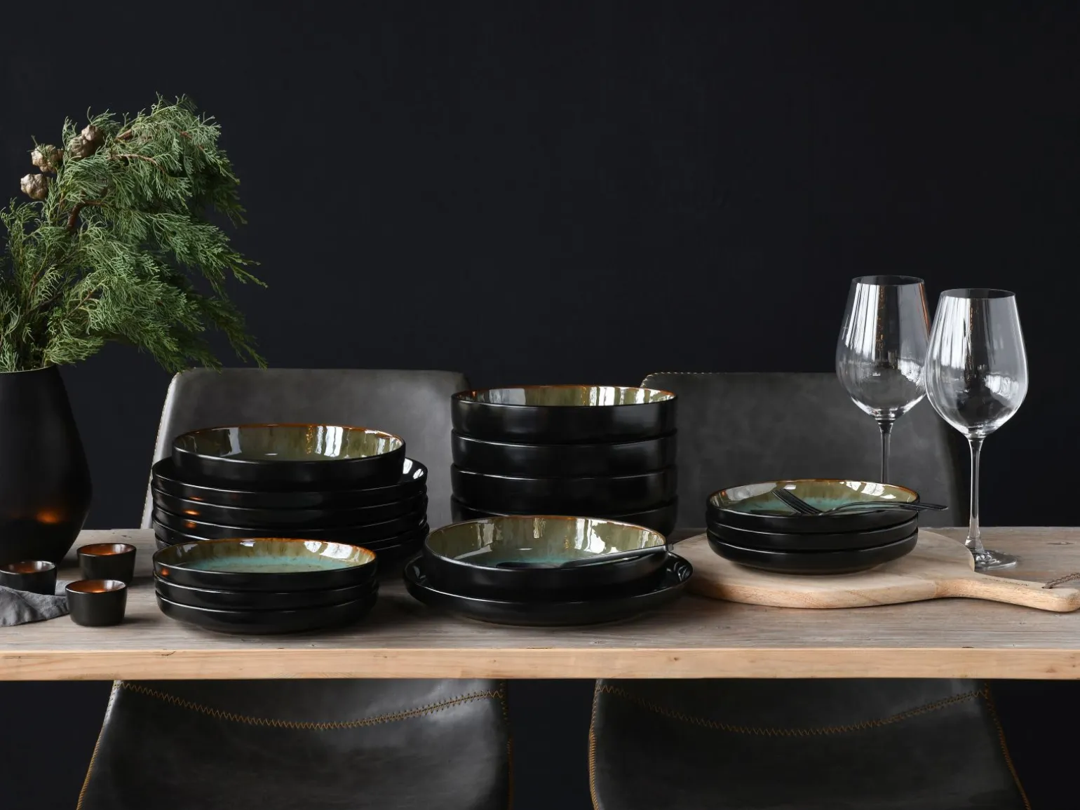 Nordic Fjord - Tellerset 18-tlg - beige