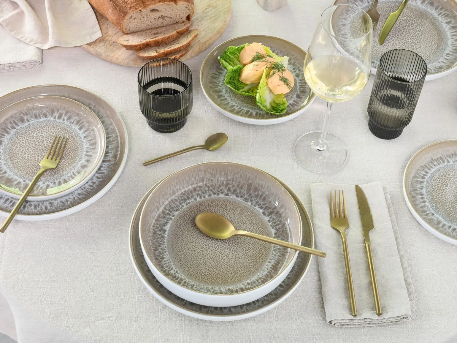 Nordic Fjord - Tellerset 18-tlg - beige