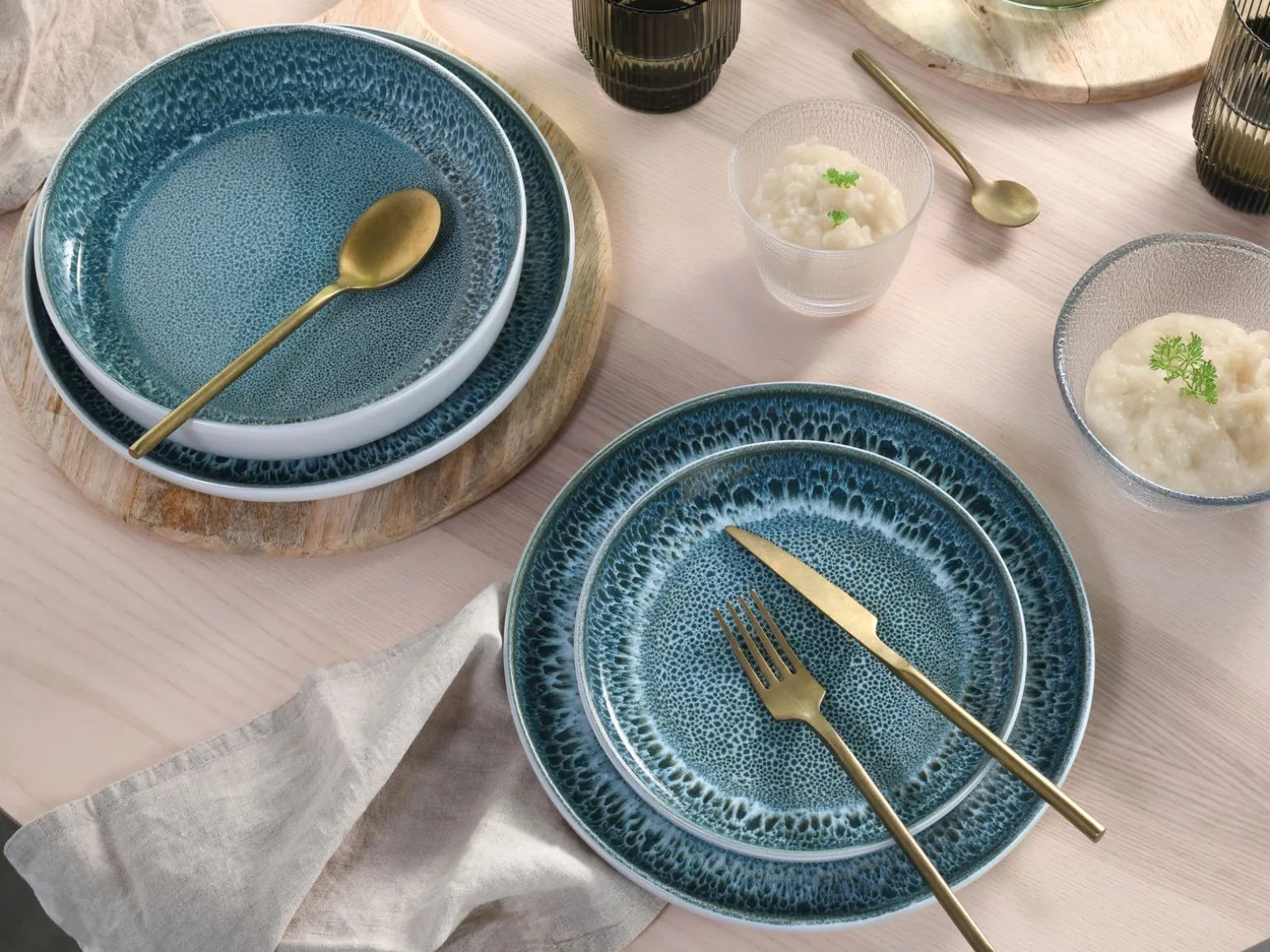 Nordic Fjord - Tellerset 18-tlg - beige