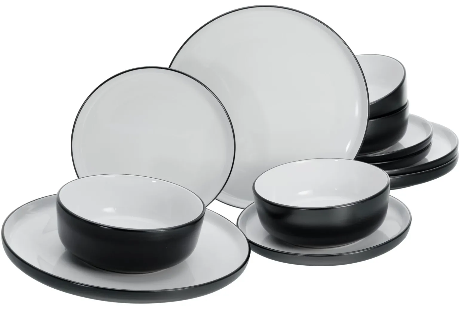 Nordic - Tellerset 12-tlg - Cool Black