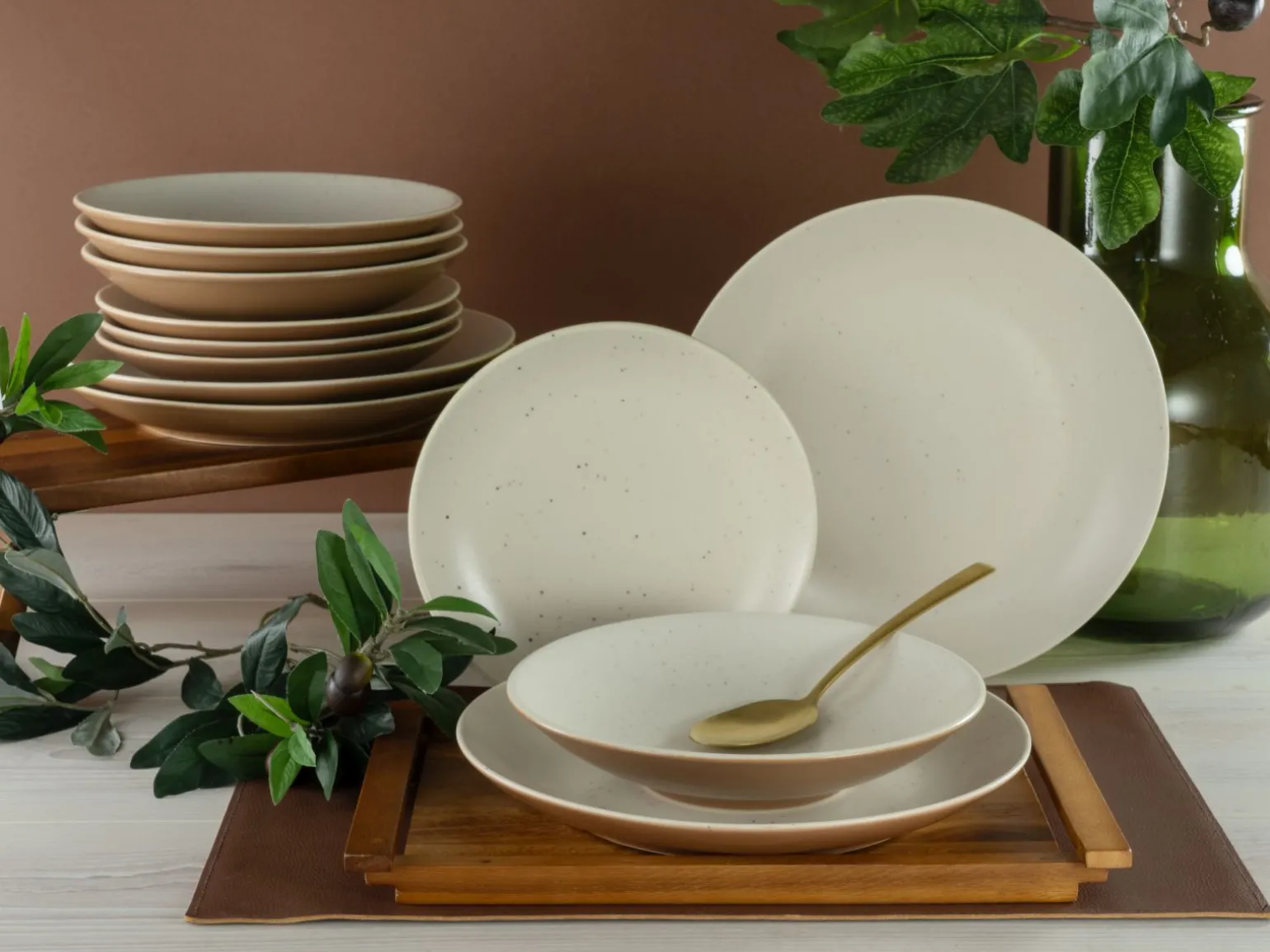 Sand Dunes - Tellerset 12-tlg - creme