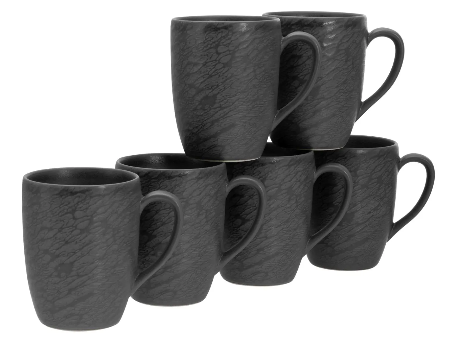 Schiefer - Kaffeebecher 6-tlg - Schwarz