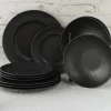 Schiefer - Tellerset 12-tlg - Schwarz