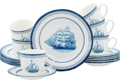 Segelschiff - Kaffeeservice 18-tlg - Blau