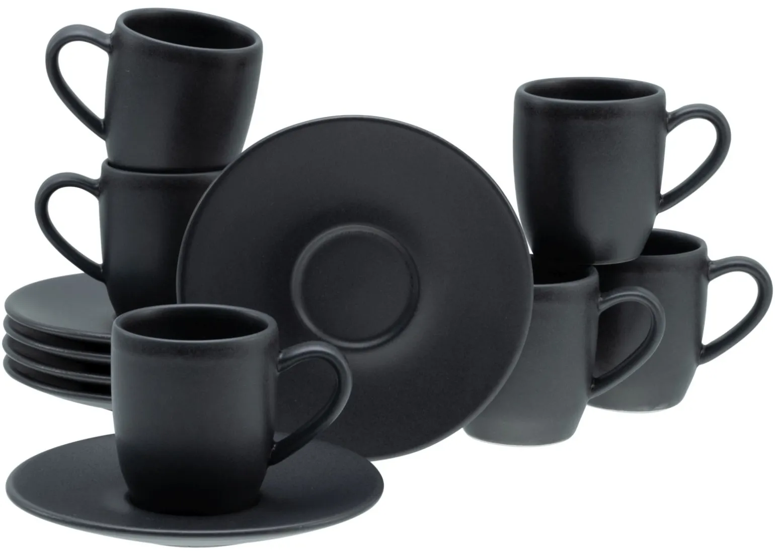 Soft Touch - Espressotassen 12-tlg - Schwarz